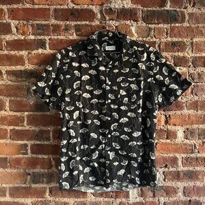 tropical printed short sleeve camp collar button up shirt by Saturdays